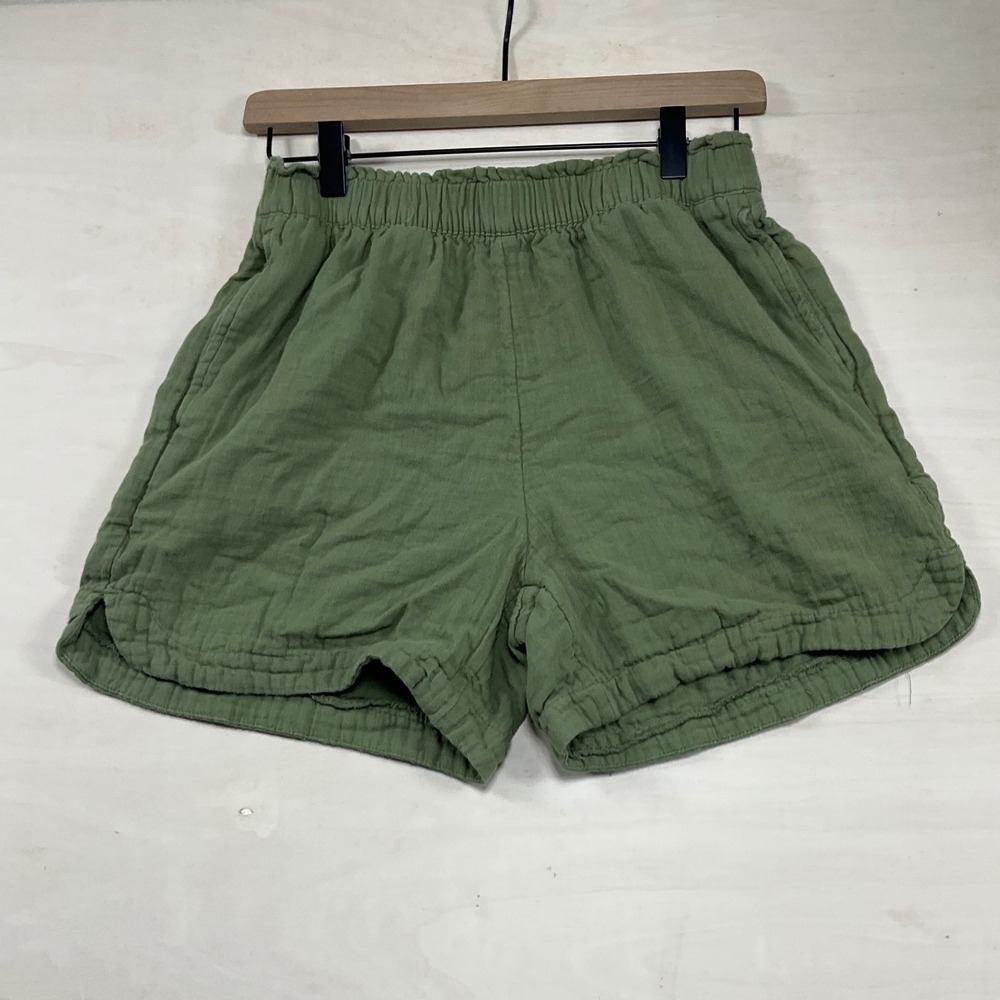 Old Navy Womens Small Olive Green Double Gauze Comfort Waistband Shorts Relaxed